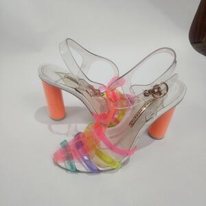 Sophia Webster 39.5 8.5 Rosa Jelly Cylinder Heel Rainbow Ankle Strap Shoes
